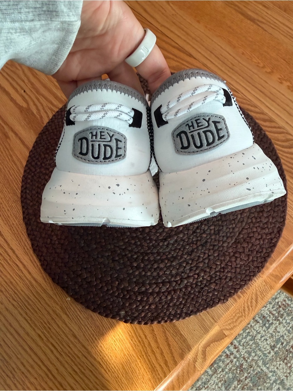 Hey Dude White & Gray Slip-On Sneakers - Picture 3 of 8